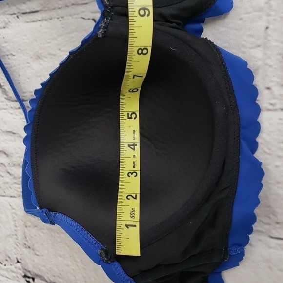 VICTORIA'S Secret Royal Blue Scalloped Edge Bikini Underwire Top Only 36D EUC - Picture 6 of 8